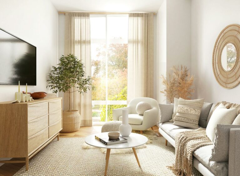 white and gray sofa chair near window, Modern Living Room Ideas