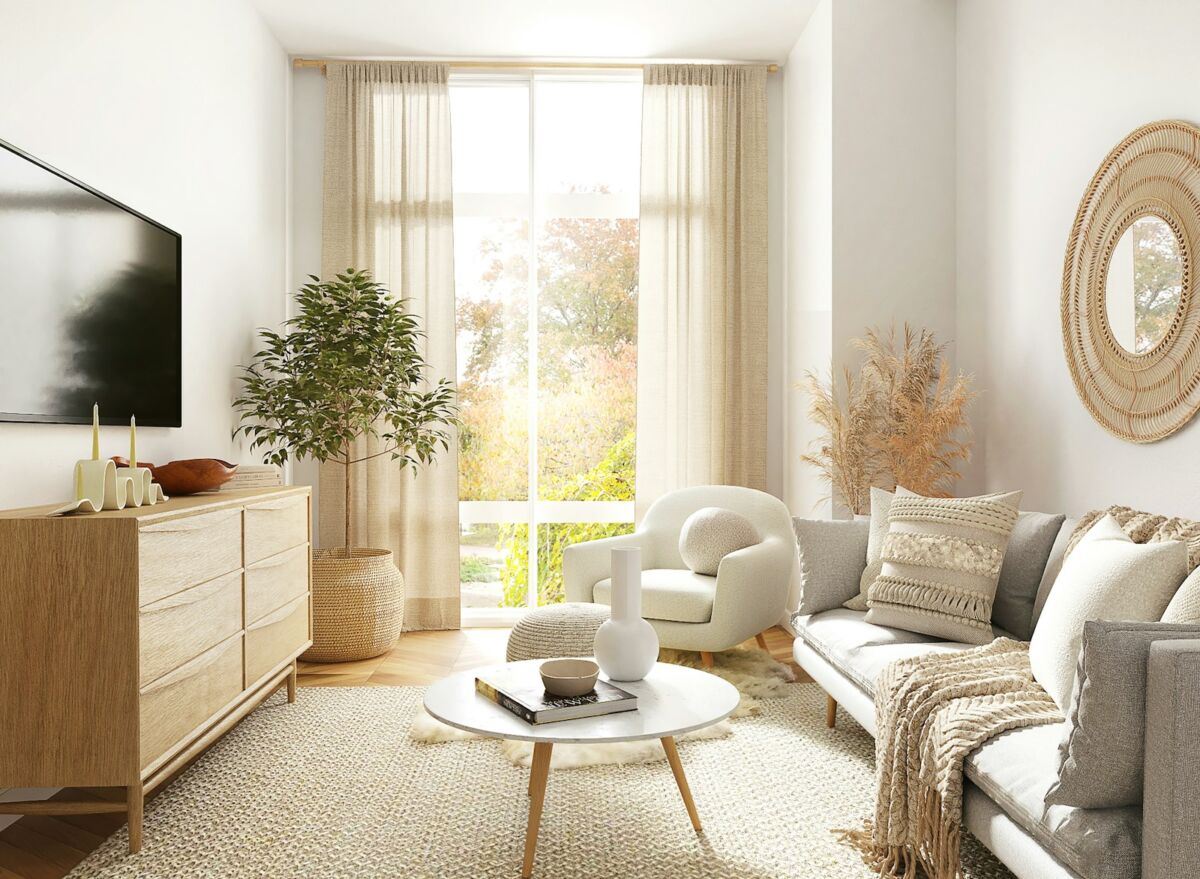white and gray sofa chair near window, Modern Living Room Ideas