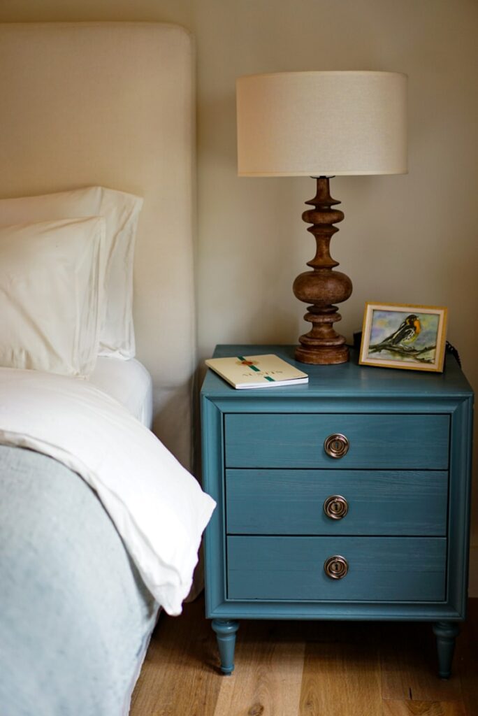 brown wooden 2 drawer nightstand, Small Bedroom Organization Ideas