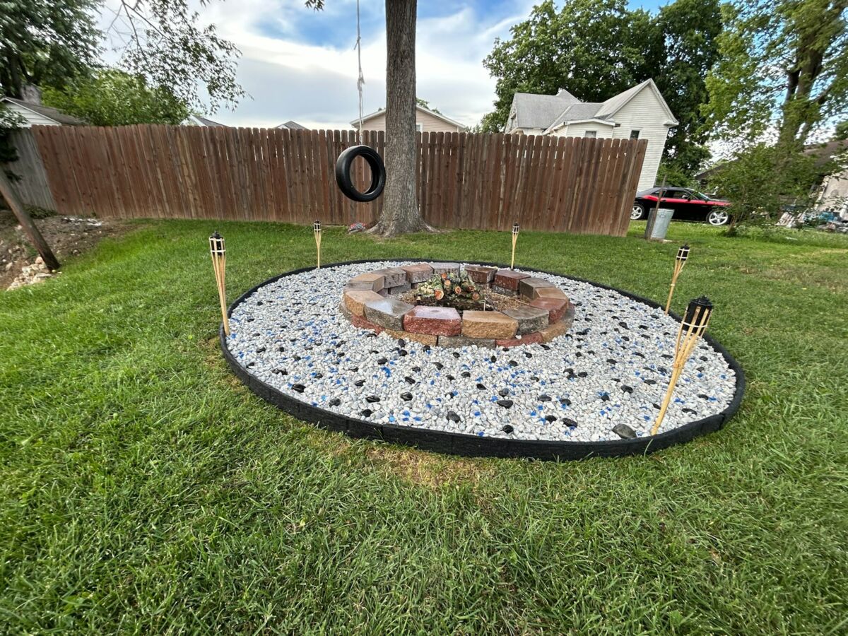 A fire pit sitting in the middle of a yard, Backyard Fire Pit Ideas
