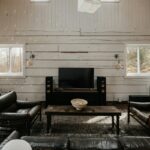 a living room filled with furniture and a fire place, Farmhouse Living Room Ideas