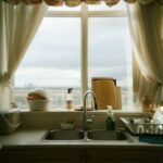 A kitchen with a sink and a window, Kitchen Curtain Ideas