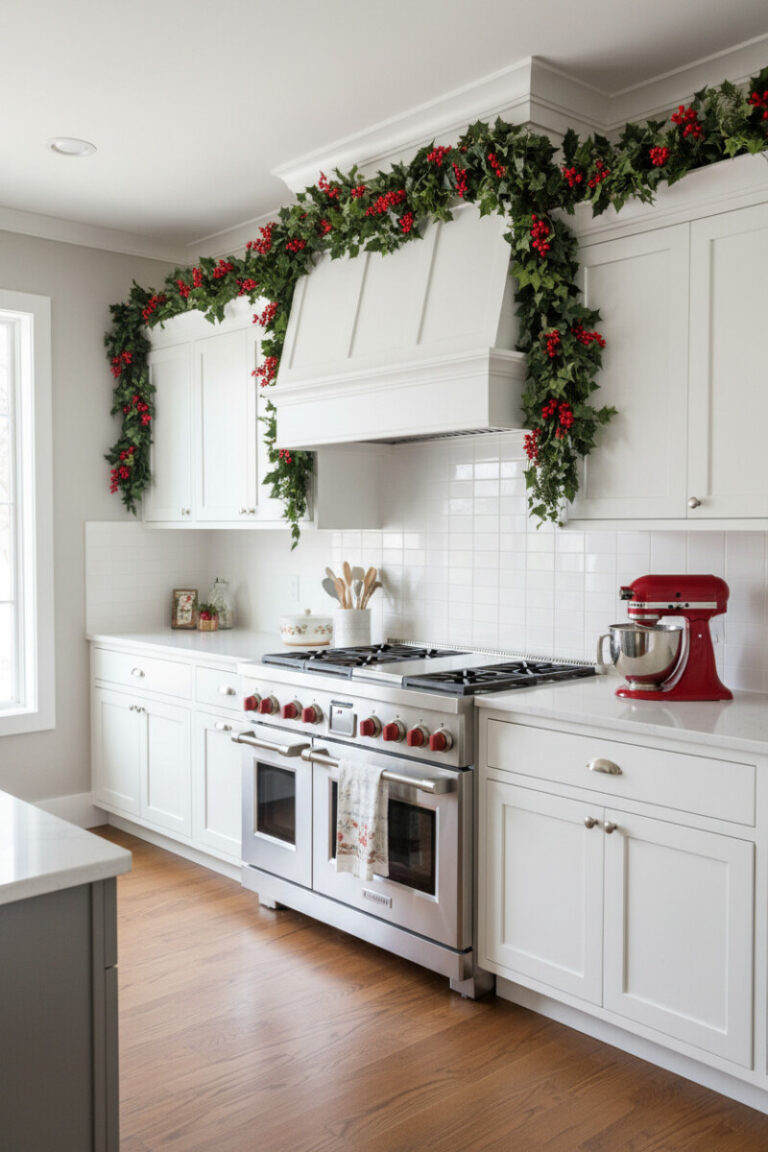 29 Christmas Kitchen Cabinet Decor Ideas for a Festive Holiday - Tale ...