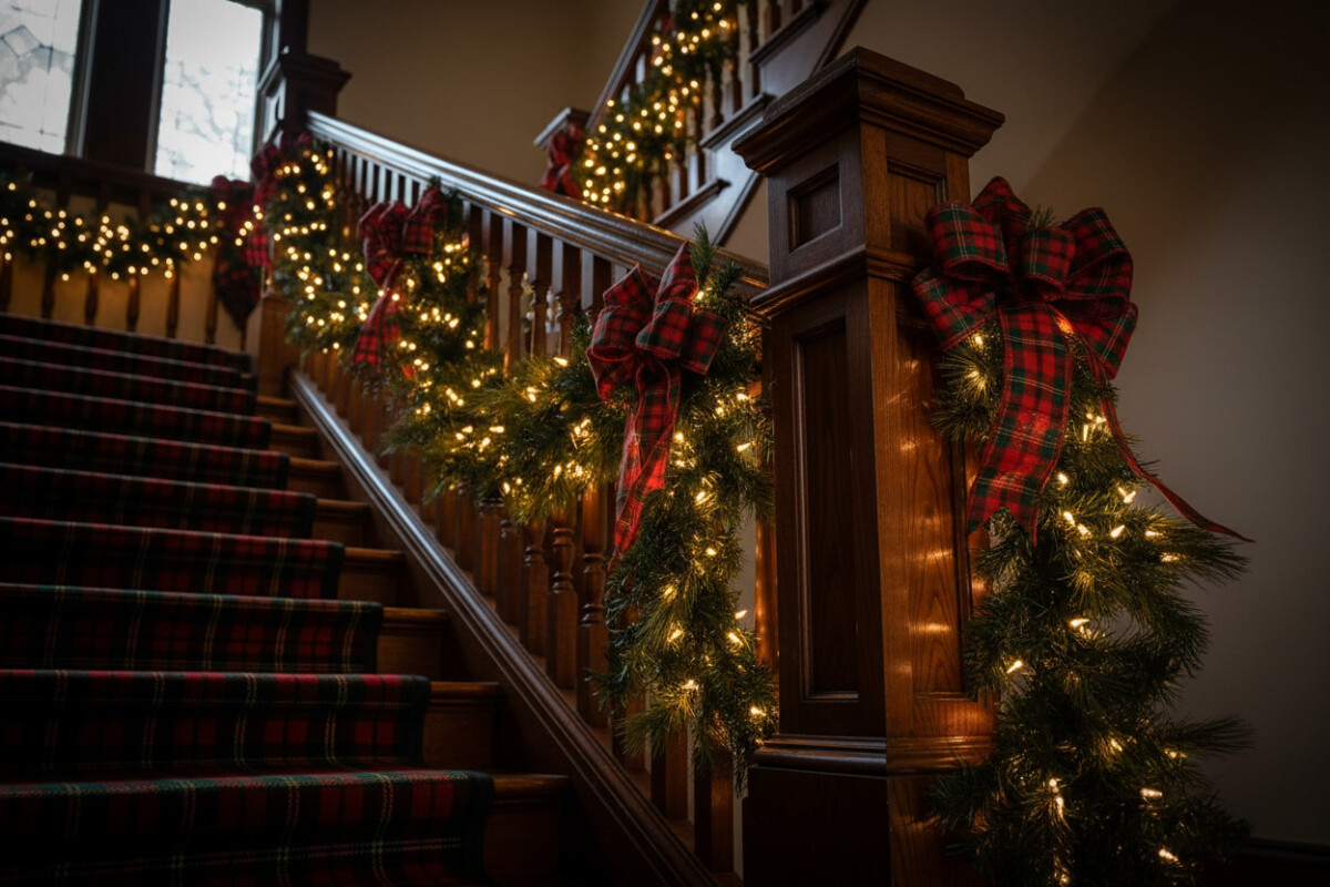 Christmas Staircase Garland Designs