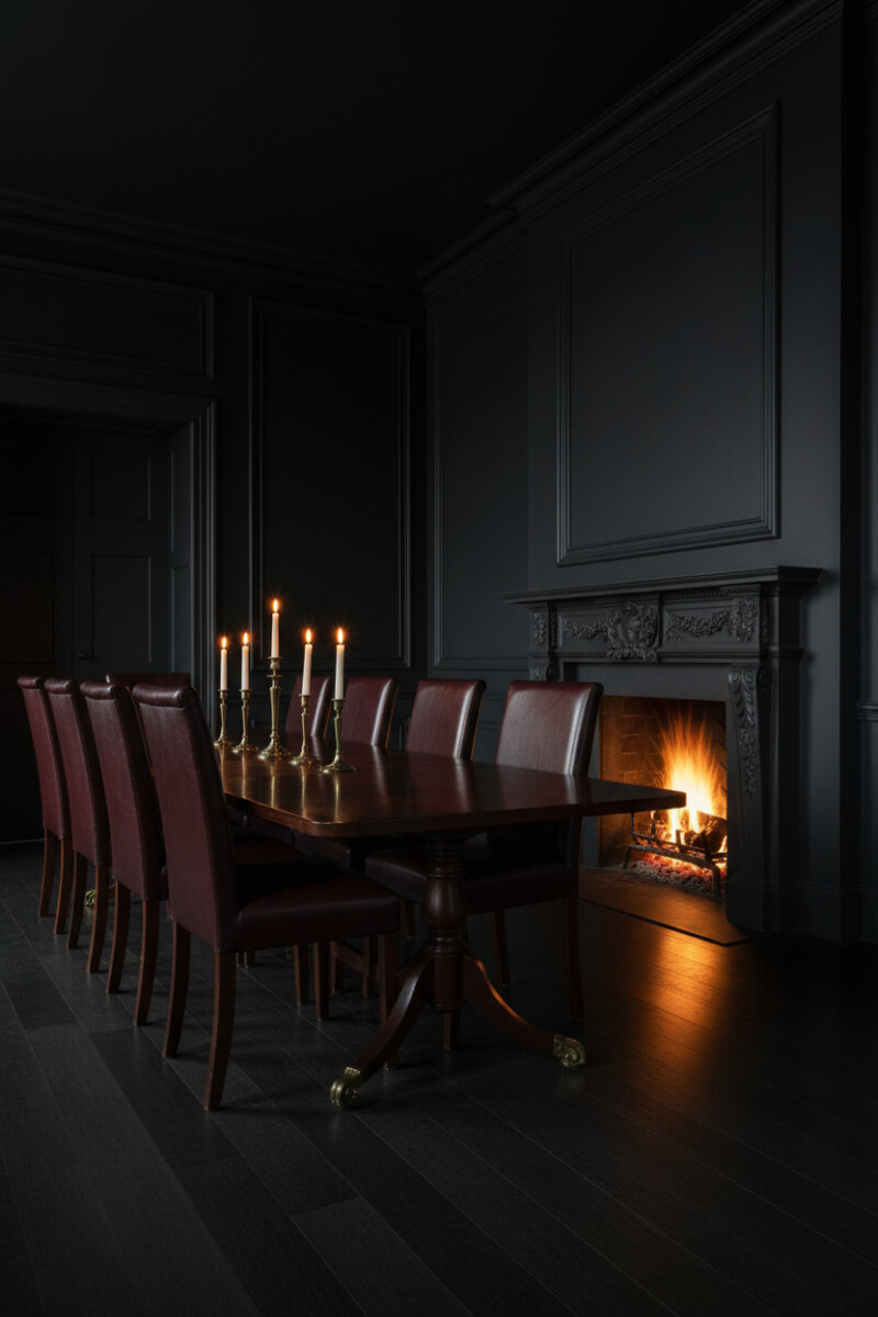 Elegant Moody Dining Room Designs with Dramatic Flair - Tale of Home