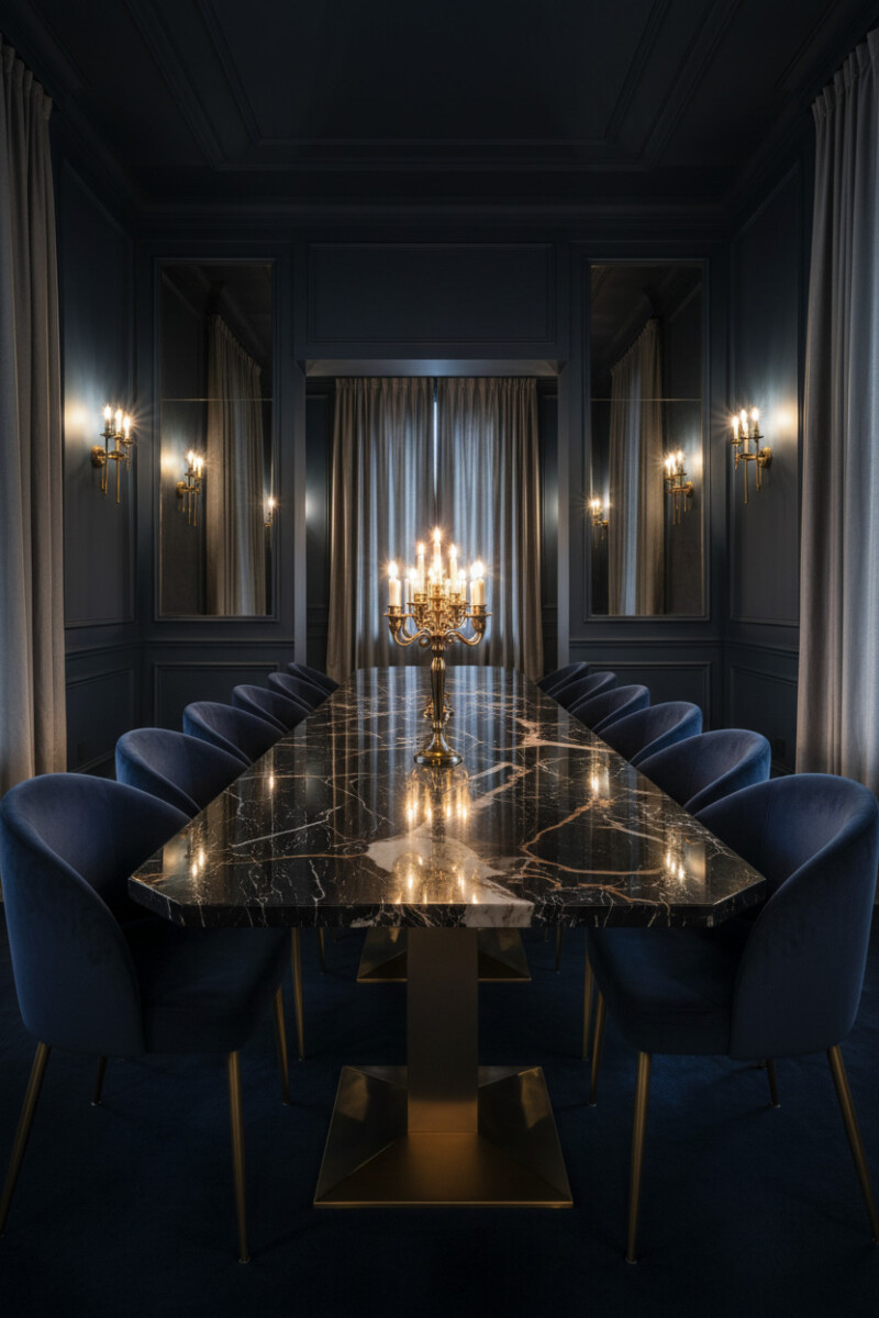 Elegant Moody Dining Room Designs with Dramatic Flair - Tale of Home