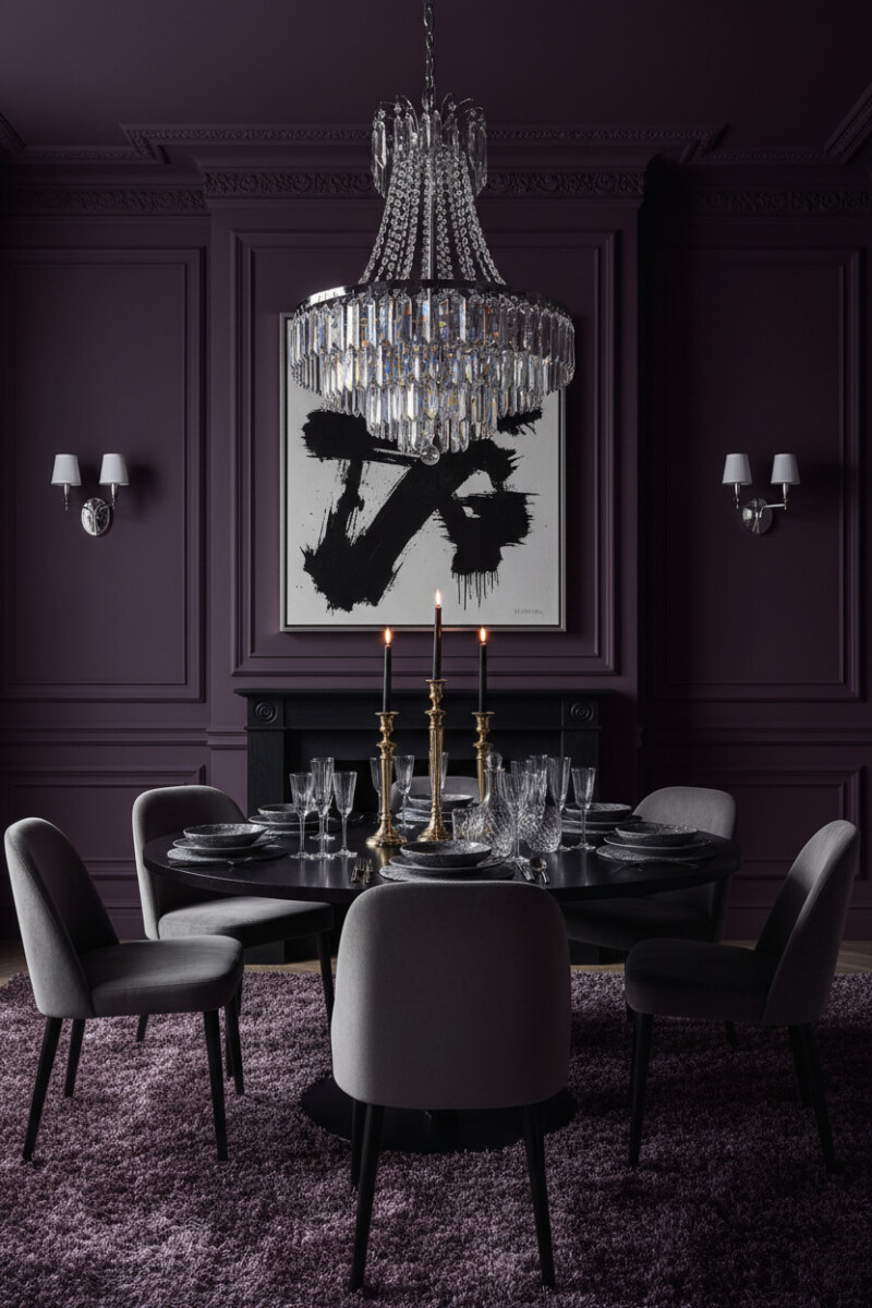 Elegant Moody Dining Room Designs with Dramatic Flair - Tale of Home