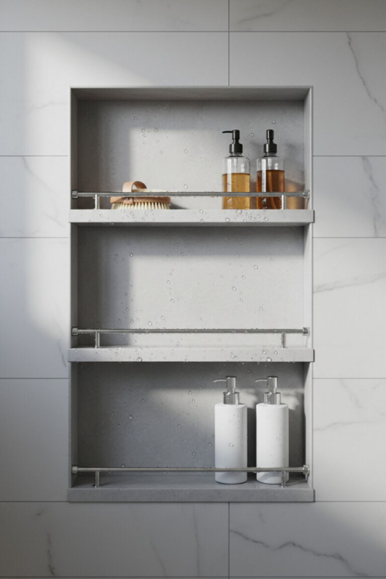 Shower Riser Shelf 28 Stylish Shower Shelf Ideas for Better Organization - Tale of Home